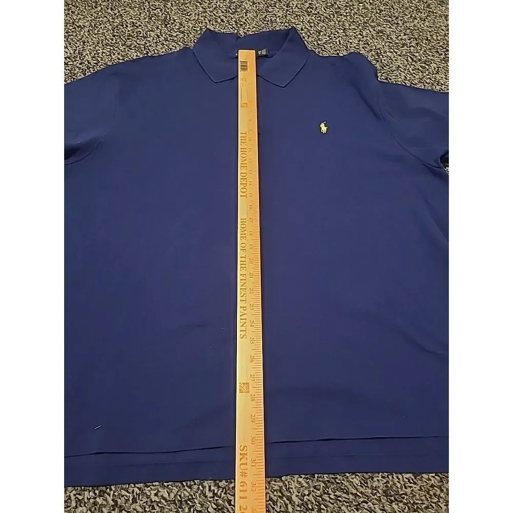 Polo Ralph Lauren Polo Shirt Adult‎ 3XB BIG Blue Casual Cotton Short Sleeve Men